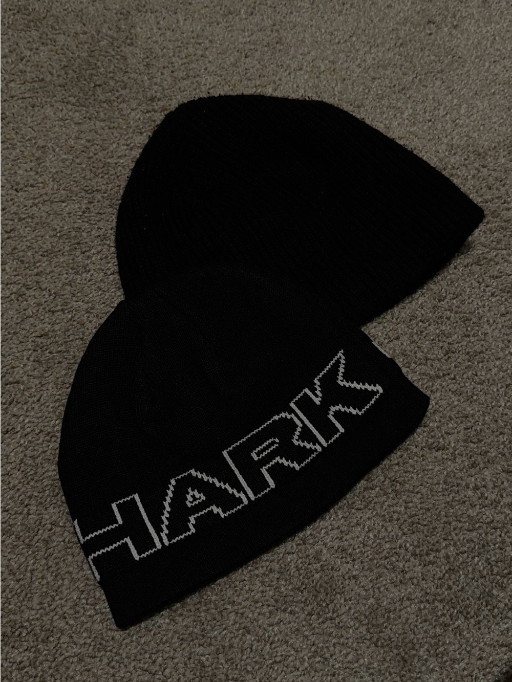 Gymshark Black Beanie with White Contrast Logo